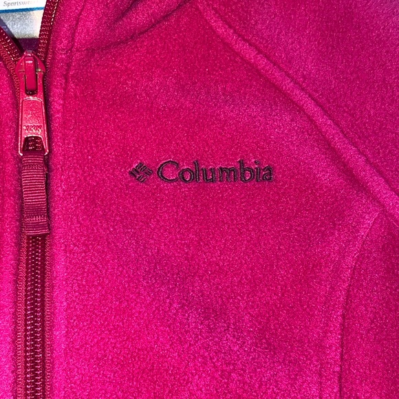 Columbia Girls Fleece Jacket, XXS, (4-5), Hot Pink, pre-owned, pet/smoke free - Picture 5 of 11